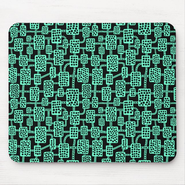 Abstract 041113 - Turquoise on Black Mouse Mat (Front)