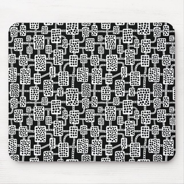 Abstract 041113 - White on Black Mouse Mat (Front)