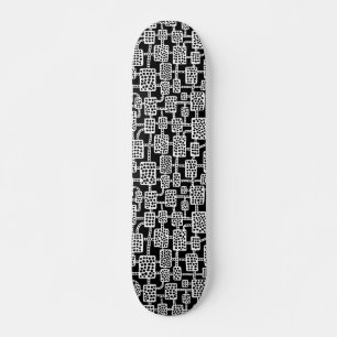 Abstract 041113 - White on Black Skateboard