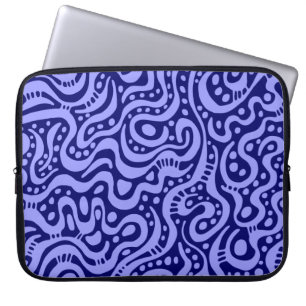 Abstract 041211 - Pastel Blue on Deep Navy Laptop Sleeve