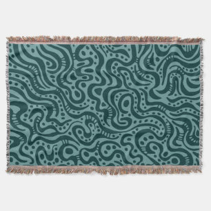 Abstract 041211 -Shades of Green Throw Blanket