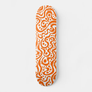 Abstract 041211v3 - Orange on White Skateboard