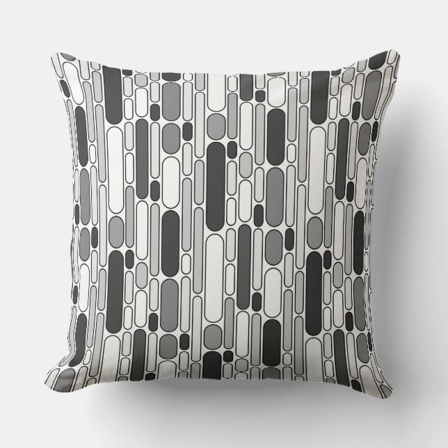 Abstract 100624 - Shades of Grey Cushion (Front)