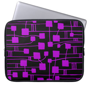 Abstract 111211 - Purple on Black Laptop Sleeve