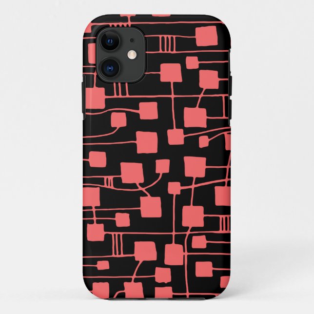 Abstract 111211 - Tropical Pink on Black Case-Mate iPhone Case (Back)