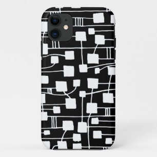 Abstract 111211 - White on Black iPhone 11 Case