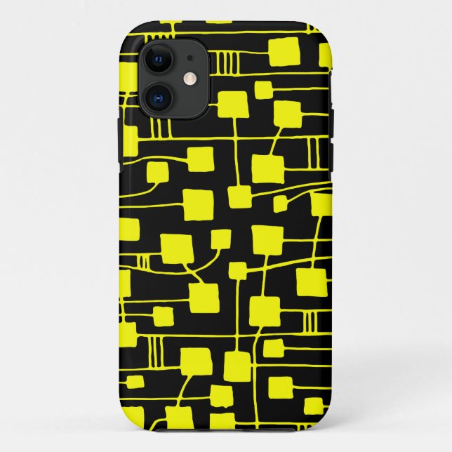 Abstract 111211 - Yellow on Black Case-Mate iPhone Case (Back)
