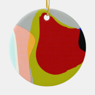 Abstract 1117 - Colourful Pop Art Ceramic Tree Decoration