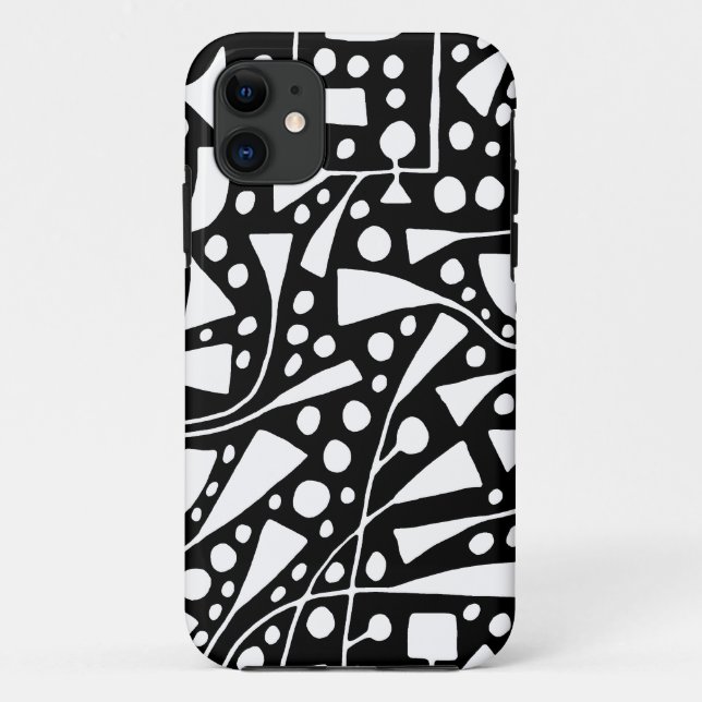 Abstract 120112 White on Black Case-Mate iPhone Case (Back)