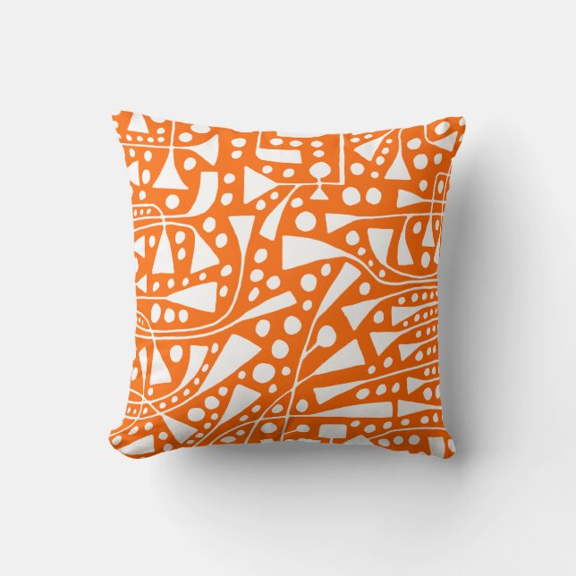 Abstract 120112 - White on Orange Cushion (Front)