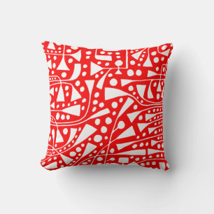 Abstract 120112 - White on Red Cushion
