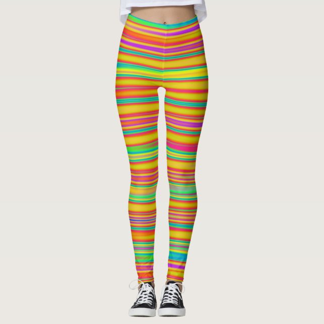 Abstract 120716(010) - Horizontal Stripes Leggings (Front)