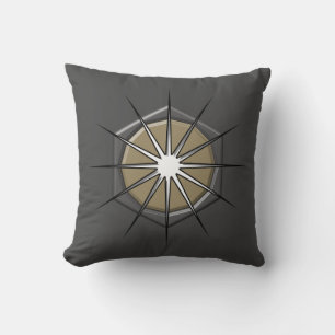 Abstract 12 point star with 3d inner shapes  cushion
