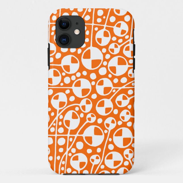 Abstract 130112 v5 White on Orange Case-Mate iPhone Case (Back)