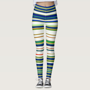 Abstract 130716(06) Horizontal Stripe Leggings