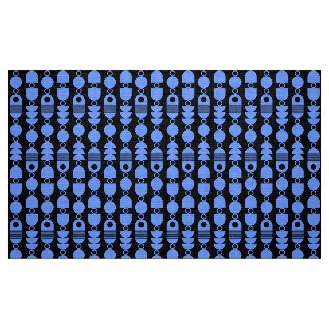 Abstract 140823 - Baby Blue on Black Fabric (Fat Quarter)