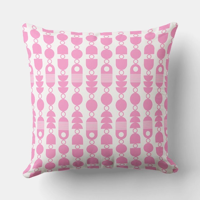 Abstract 140823 - Pink on White Cushion (Back)