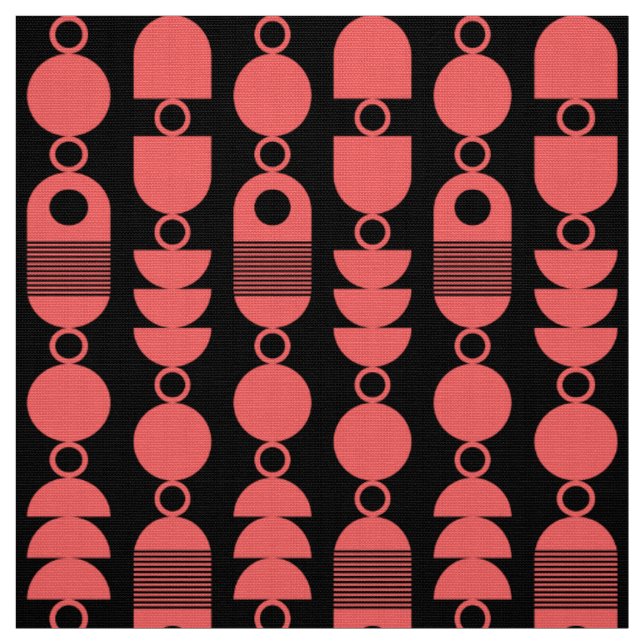 Abstract 140823 - Tropical Pink on Black Fabric (Swatch)