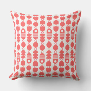 Abstract 140823 - Tropical Pink on White Cushion