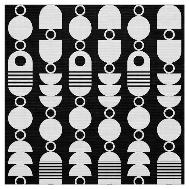 Abstract 140823 - White on Black Fabric (Swatch)