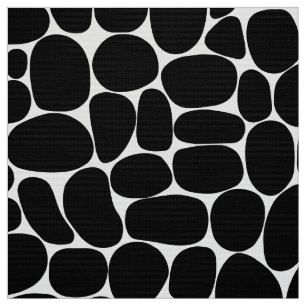 Abstract 160417 - Black on White Fabric