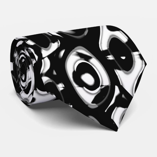 Abstract 190819 - 02 - Black and White Tie (Rolled)