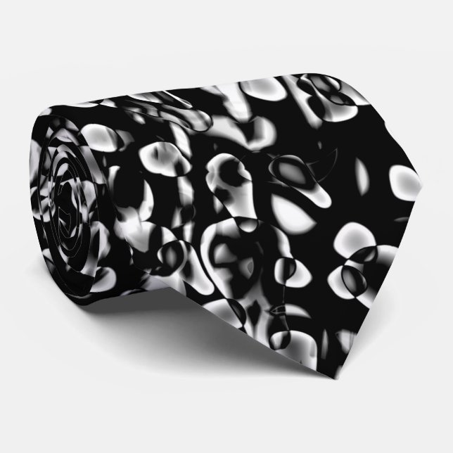 Abstract 190819 - 09 - Black and White Tie (Rolled)