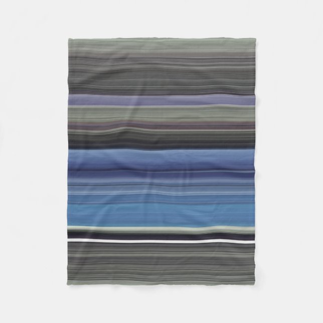 Abstract #1: Blue and grey Fleece Blanket (Front)