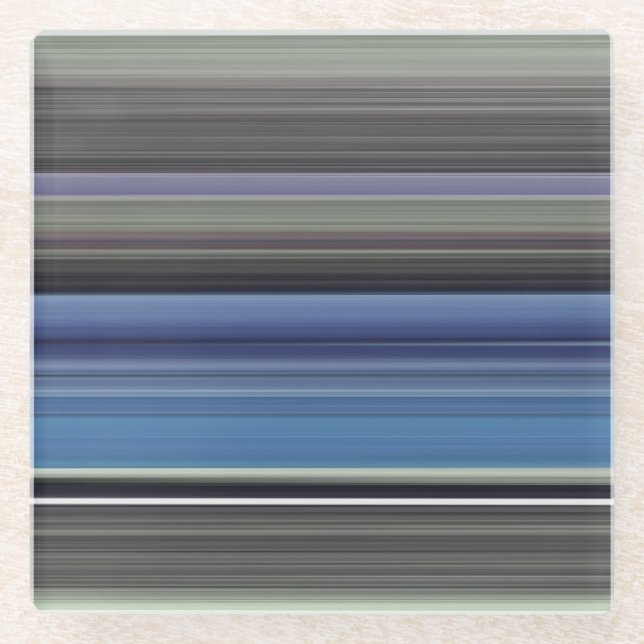Abstract #1: Blue and grey Glass Coaster (Front)
