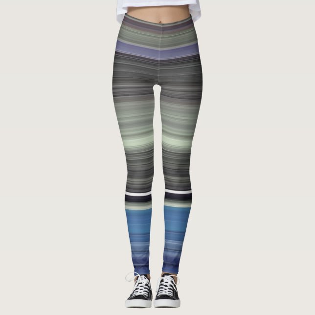 Abstract #1: Blue and grey Leggings (Front)