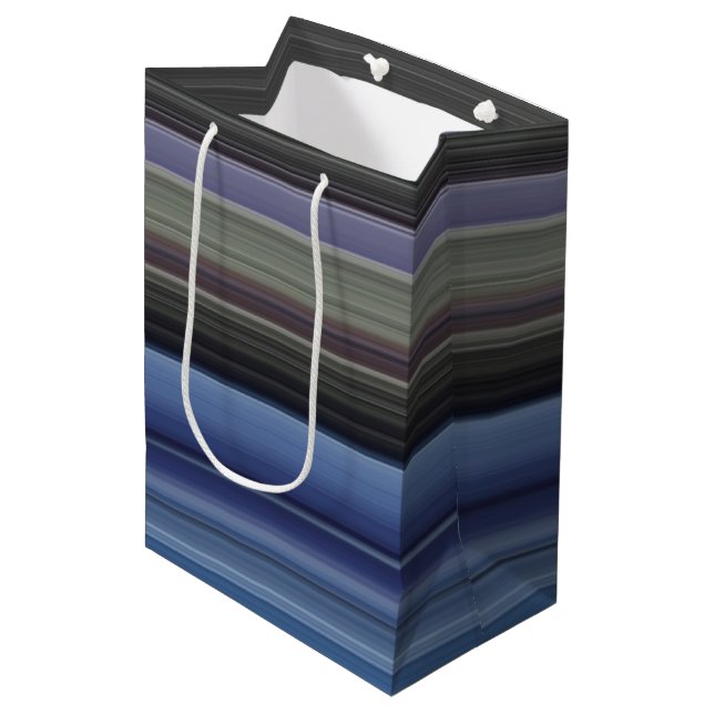 Abstract #1: Blue and grey Medium Gift Bag (Front Angled)