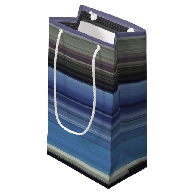 Abstract #1: Blue and grey Small Gift Bag (Front Angled)