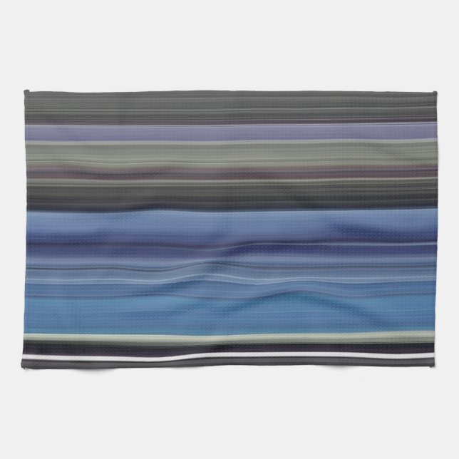 Abstract #1: Blue and grey Tea Towel (Horizontal)