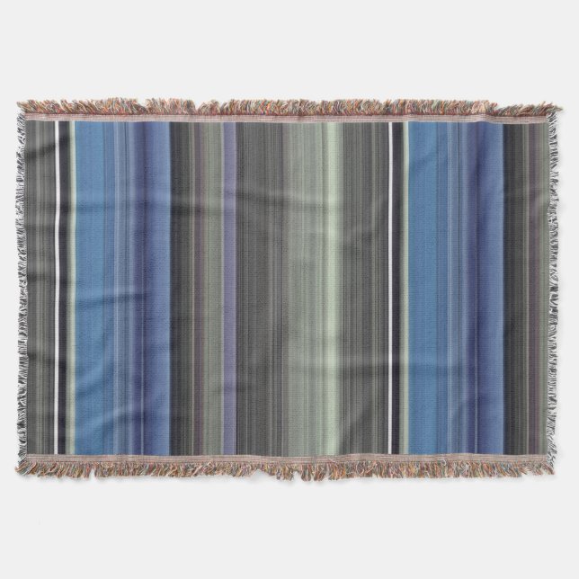 Abstract #1: Blue and grey Throw Blanket (Front)