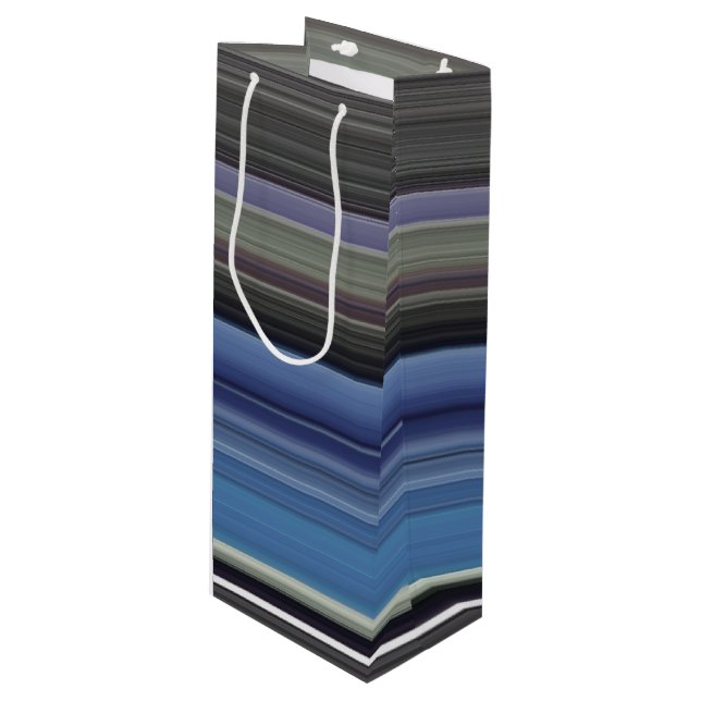 Abstract #1: Blue and grey Wine Gift Bag (Front Angled)