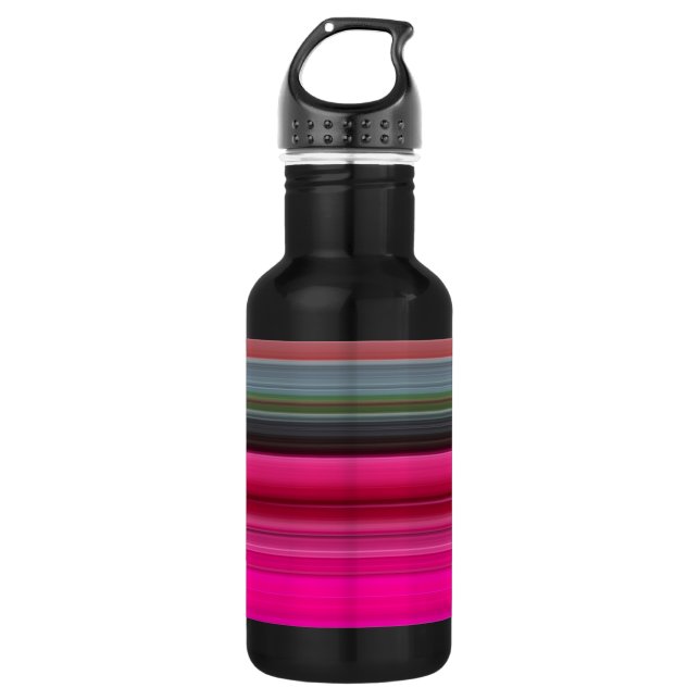 Abstract #1: Cerise and grey 532 Ml Water Bottle (Front)