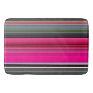 Abstract #1: Cerise and grey Bath Mat
