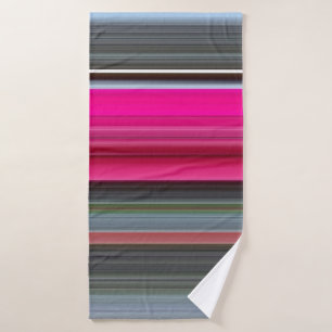 Abstract #1: Cerise and grey Bath Towel