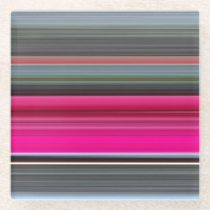 Abstract #1: Cerise and grey Glass Coaster