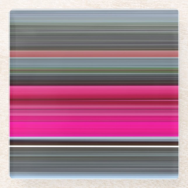 Abstract #1: Cerise and grey Glass Coaster (Front)