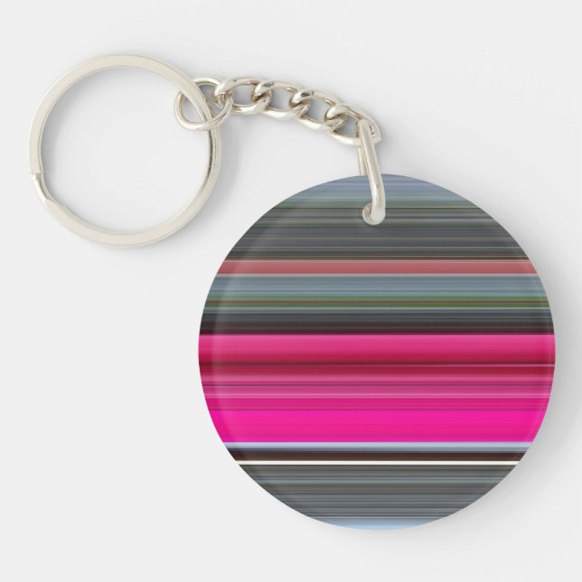 Abstract #1: Cerise and grey Key Ring (Front)