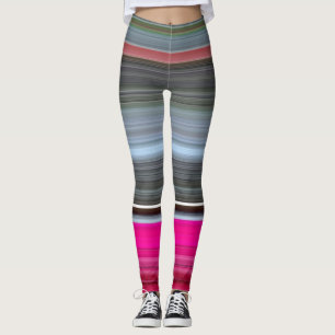 Abstract #1: Cerise and grey Leggings