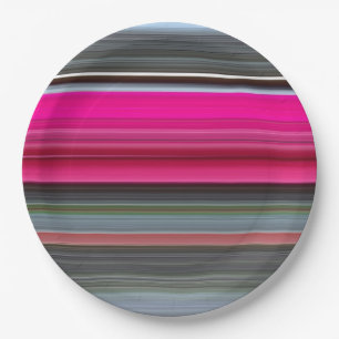 Abstract #1: Cerise and grey Paper Plate