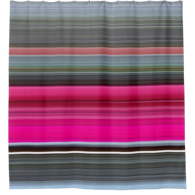 Abstract #1: Cerise and grey Shower Curtain (Front)