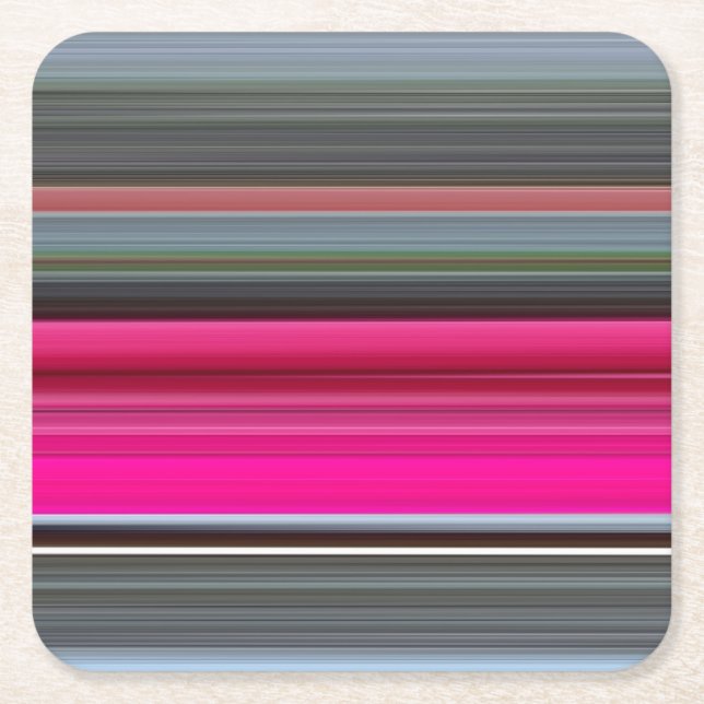 Abstract #1: Cerise and grey Square Paper Coaster (Front)