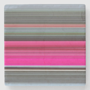 Abstract #1: Cerise and grey Stone Coaster