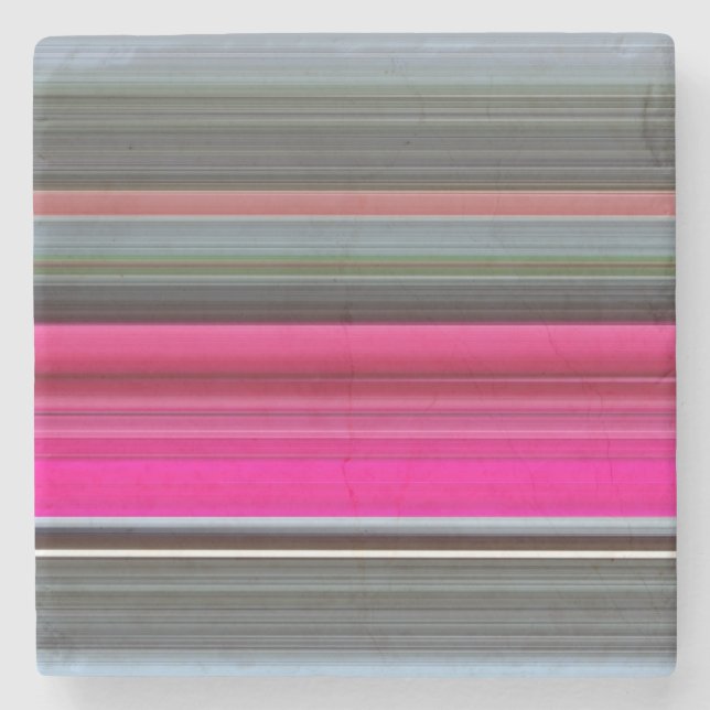 Abstract #1: Cerise and grey Stone Coaster (Front)
