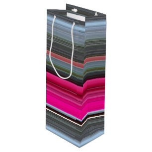 Abstract #1: Cerise and grey Wine Gift Bag