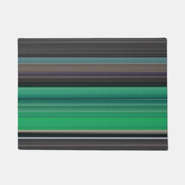 Abstract #1: Green and grey Doormat (Front)