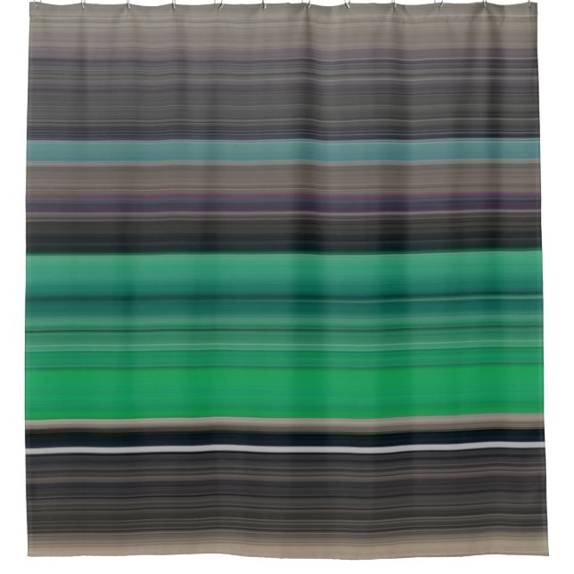 Abstract #1: Green and grey Shower Curtain (Front)